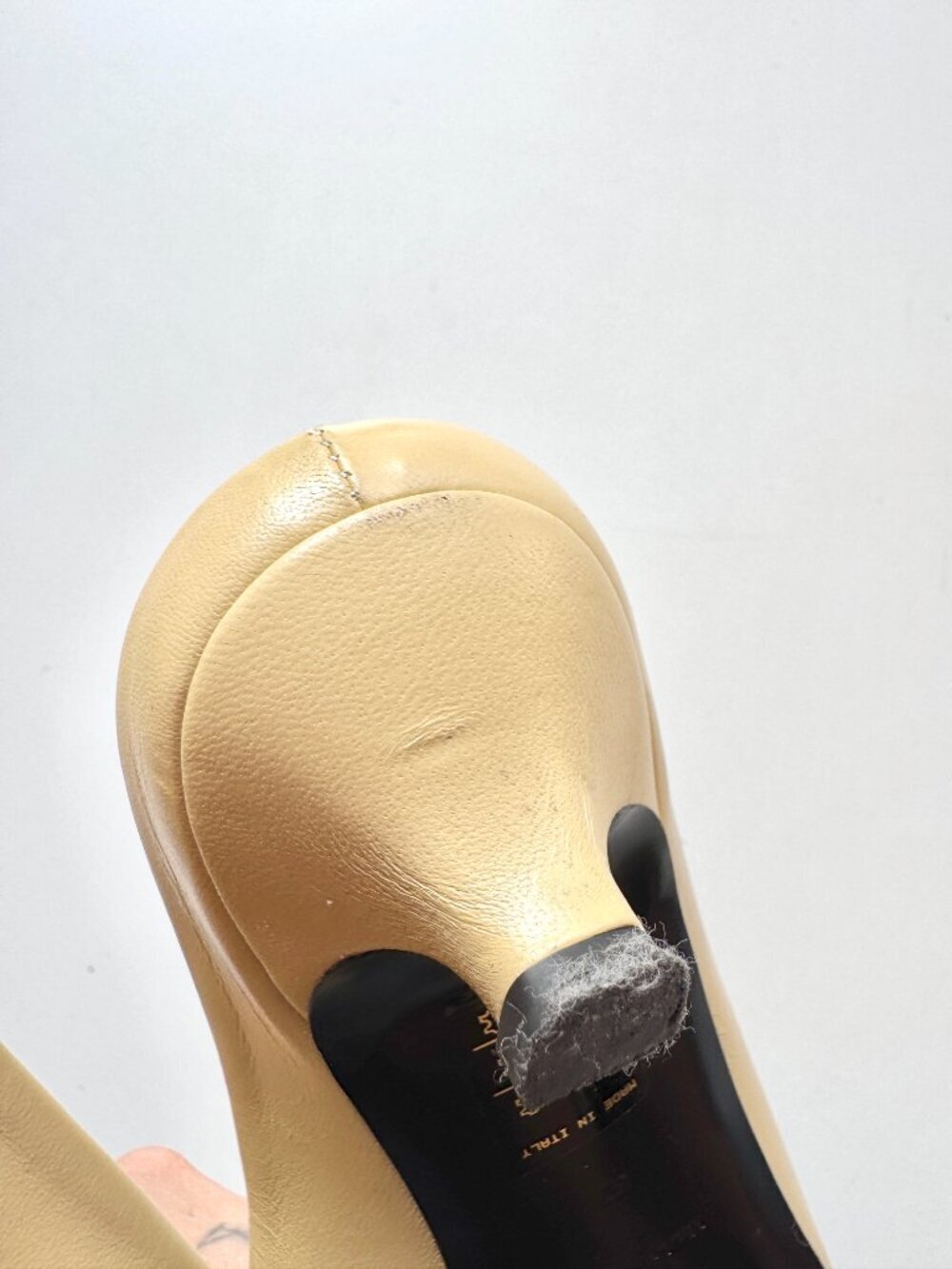 TOTEME Butter Yellow Leather Square Toe Kitten Heel Mules Slides, Size 37 - Picture 11 of 16